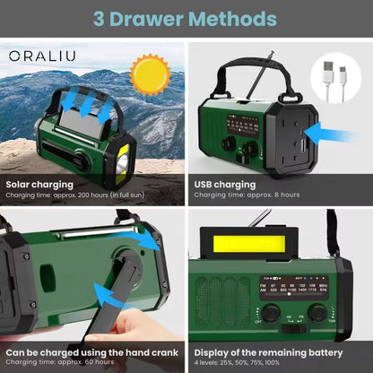Portable Solar Radio with USB Charger and Flashlight