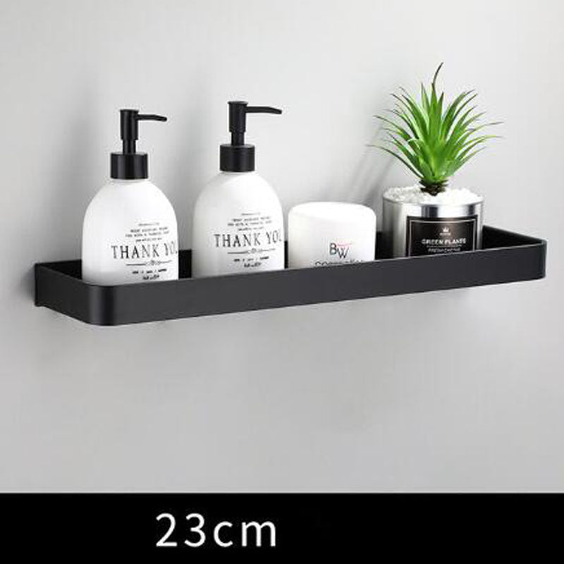 Modern Black Metal Wall Storage Shelf - Fesara