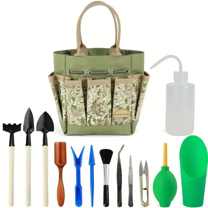Compact 13pc Gardening Tool Kit with Storage Bag