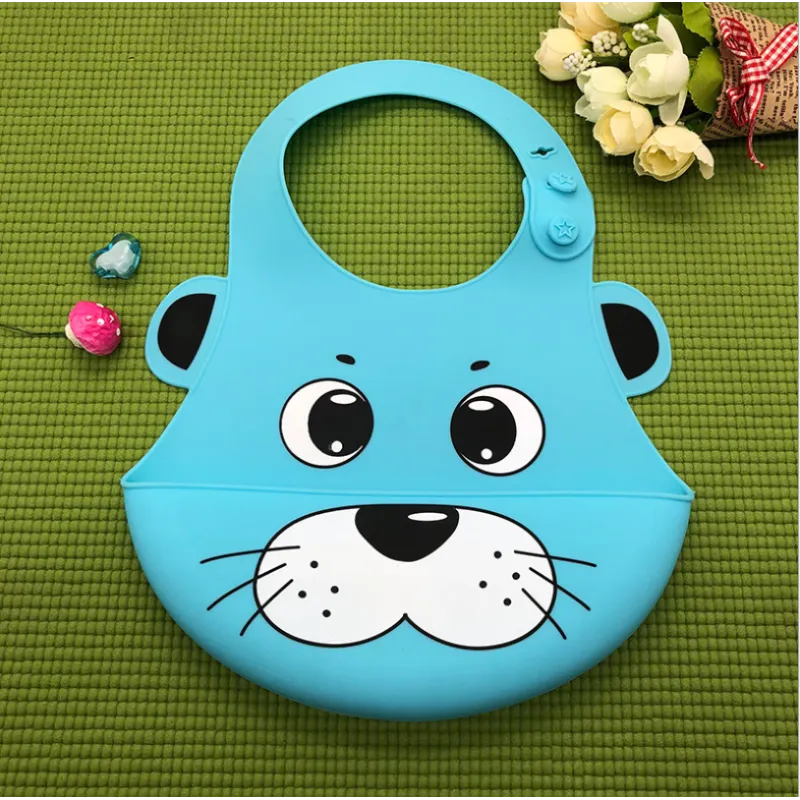 Soft Silicone Baby Bibs with Cute Animal Patterns - Fesara