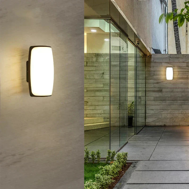 Outdoor LED Wall Light Waterproof Black Modern Lamp