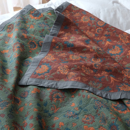 Vintage Floral Throw Blanket