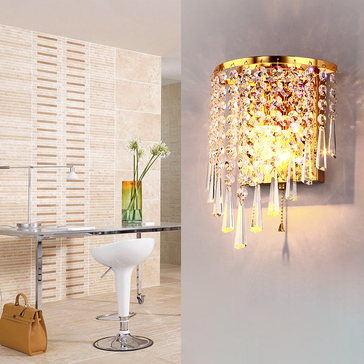 Elegant Crystal Glass 1-Light Wall Sconce Lamp