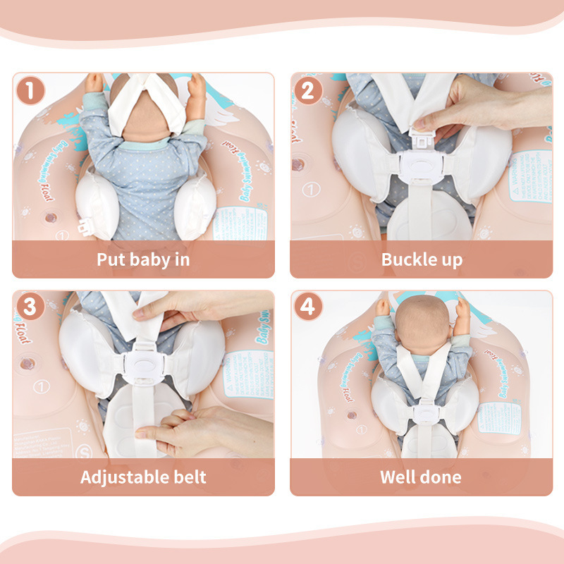 Baby Pool Float with Sun Shade - Inflatable Swim Aid
