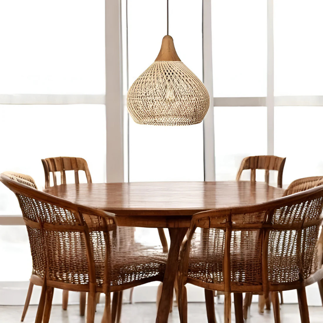 Natural Woven Hanging Light Fixture