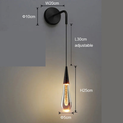 Elegant Clear Droplet LED Wall Light Fixture