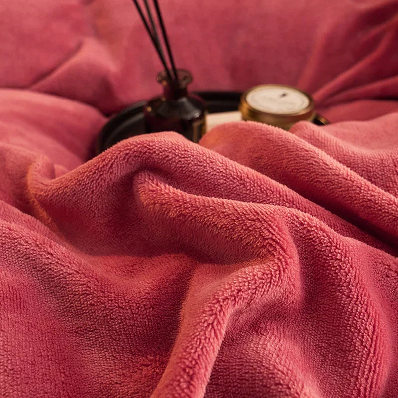 Soft Velvet Fleece Bedding Duvet Cover Set