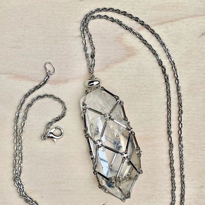 Sparkling Gemstone Crystal Pendant Necklace