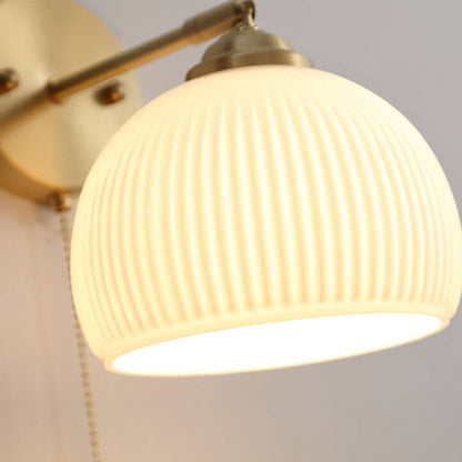 Vintage Gold Textured Glass Wall Lamp