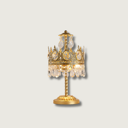 Luxurious Glass Table Lamp with Metallic Base - Fesara