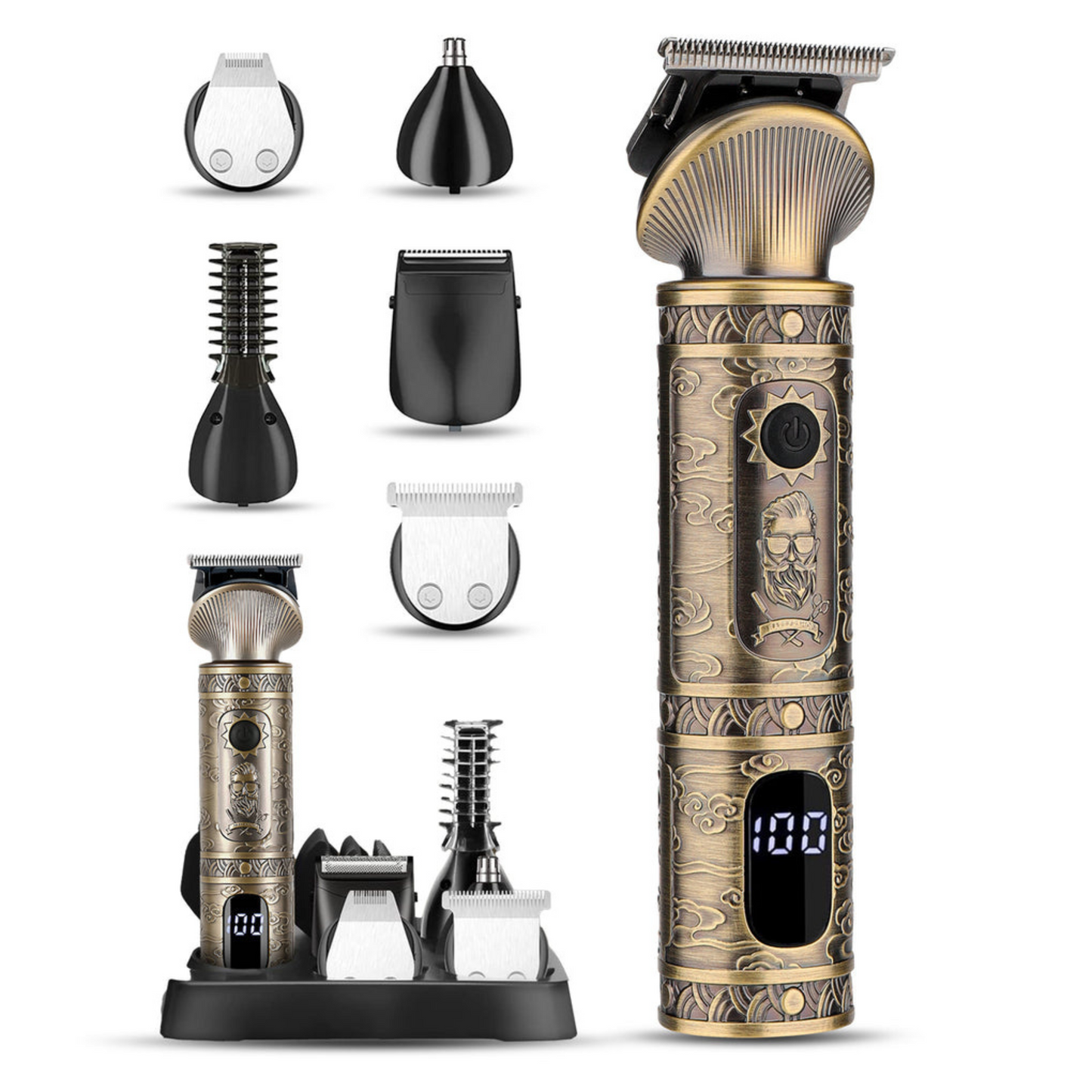 Premium 6-in-1 Grooming Kit with Storage Base