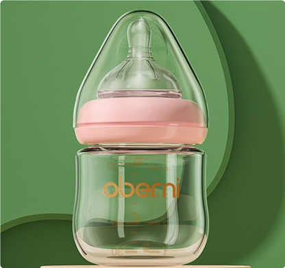 Gentle Baby Bottle with Silicone Nipple - Safe Anti Colic