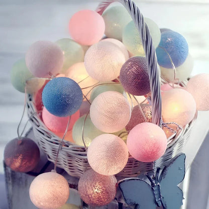 Fluffy White Cotton String Decor