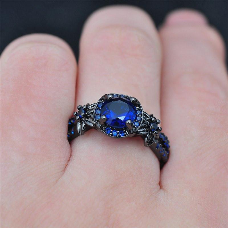 Classic Black Gemstone Engagement Ring