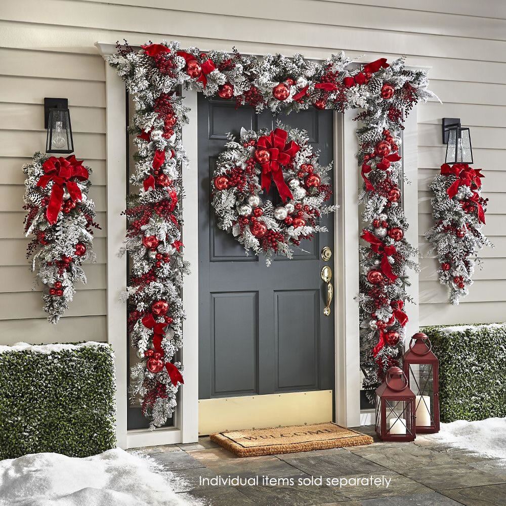Wireless Pre-Lit Christmas Garland with LED Lights & Timer