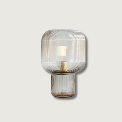 Elegant Round Glass Metal Table Lamp - Fesara