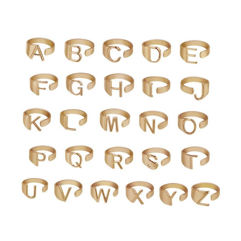 Personalized Alphabet Letter Ring