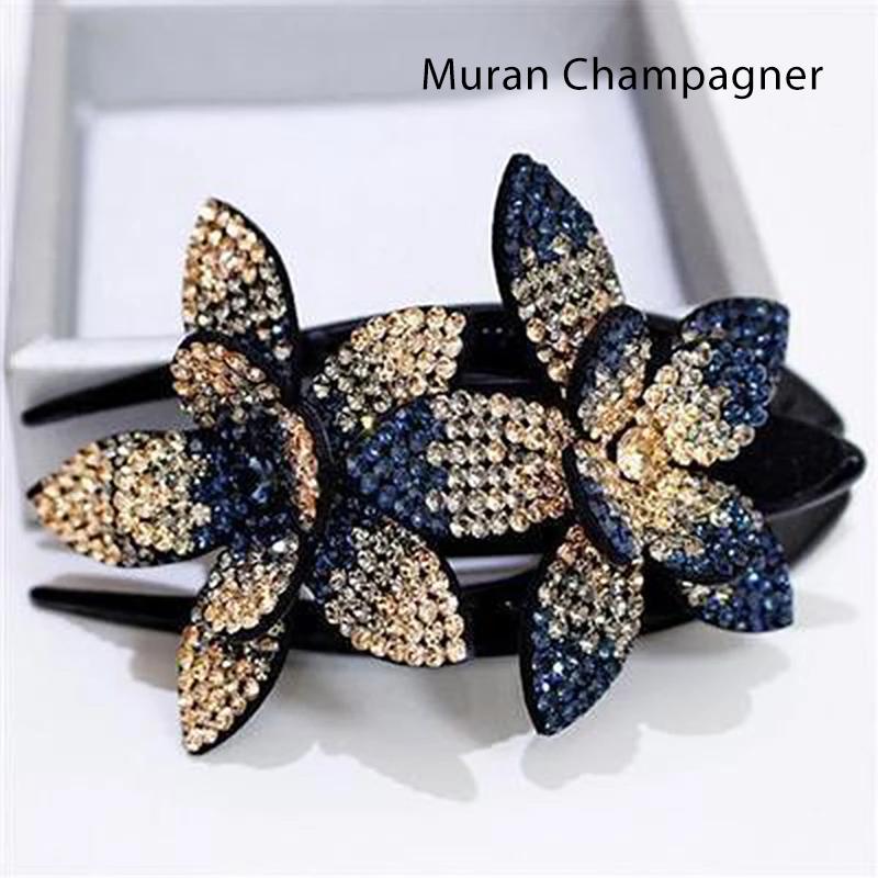 Sparkly Floral Double Hair Barrette