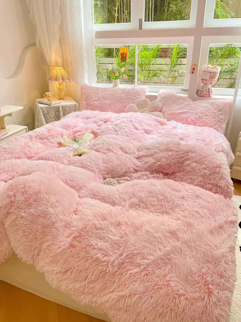 Pastel Color Plush Duvet Cover