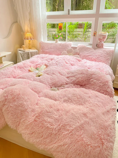Pastel Color Plush Duvet Cover