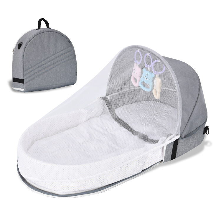 Portable Baby Bed with Mosquito Net and Canopy