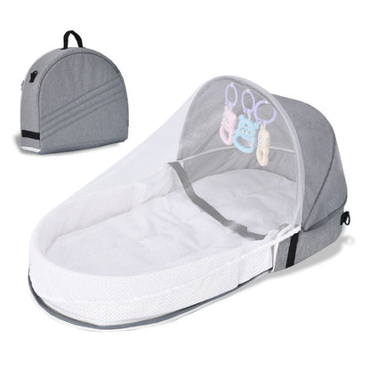 Portable Baby Bed with Mosquito Net and Canopy