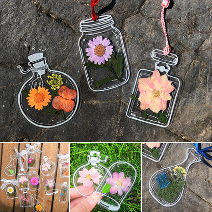 Clear Floral Paper Bookmark
