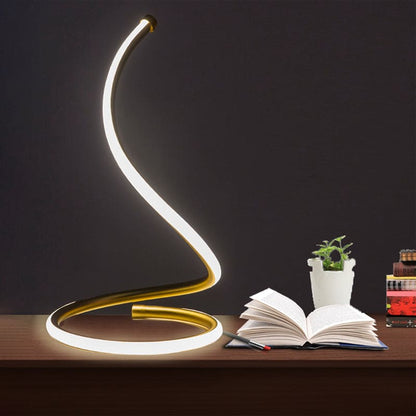 Premium Spiral Glass Table Lamp in Gold