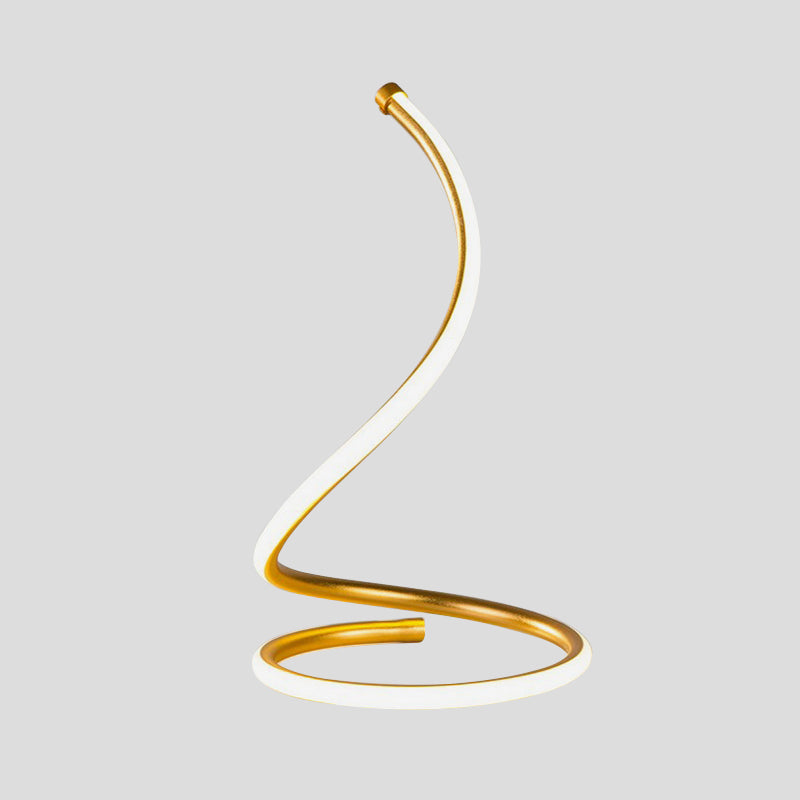Premium Spiral Glass Table Lamp in Gold