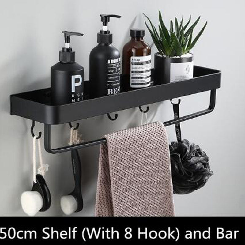 Modern Black Metal Wall Storage Shelf