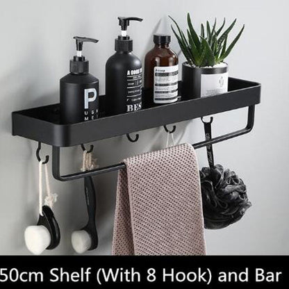 Modern Black Metal Wall Storage Shelf