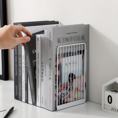 Sturdy Metal Book Ends for Home Office Decor