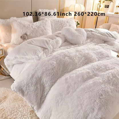 Soft Plush Velvet Duvet Cover Set for Cozy Bedding