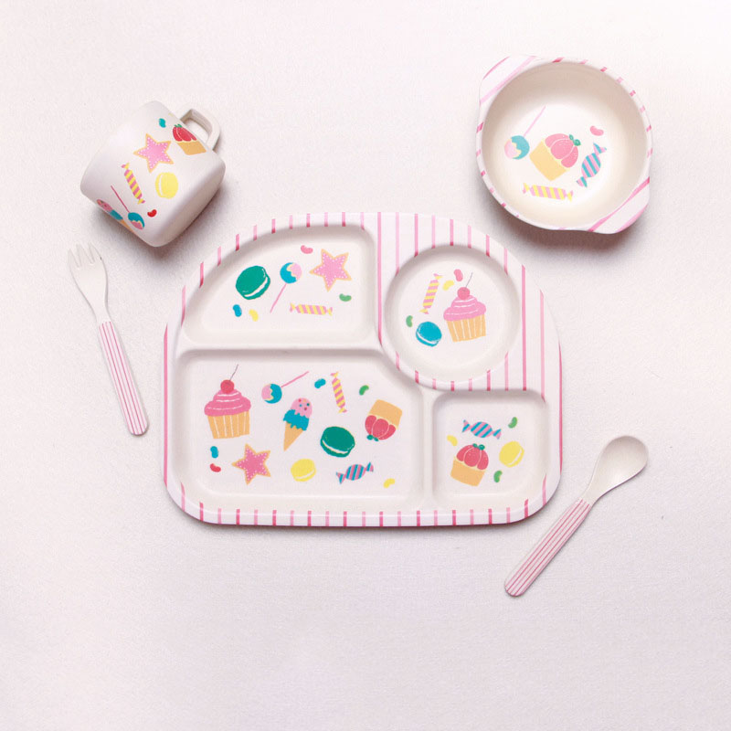 Cute Cloud Baby Dinner Set - Plate, Bowl, Cup & Utensils