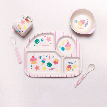 Cute Cloud Baby Dinner Set - Plate, Bowl, Cup & Utensils