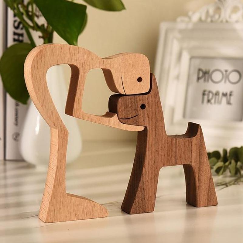 Cute Animal Figurine Wood Home Decor