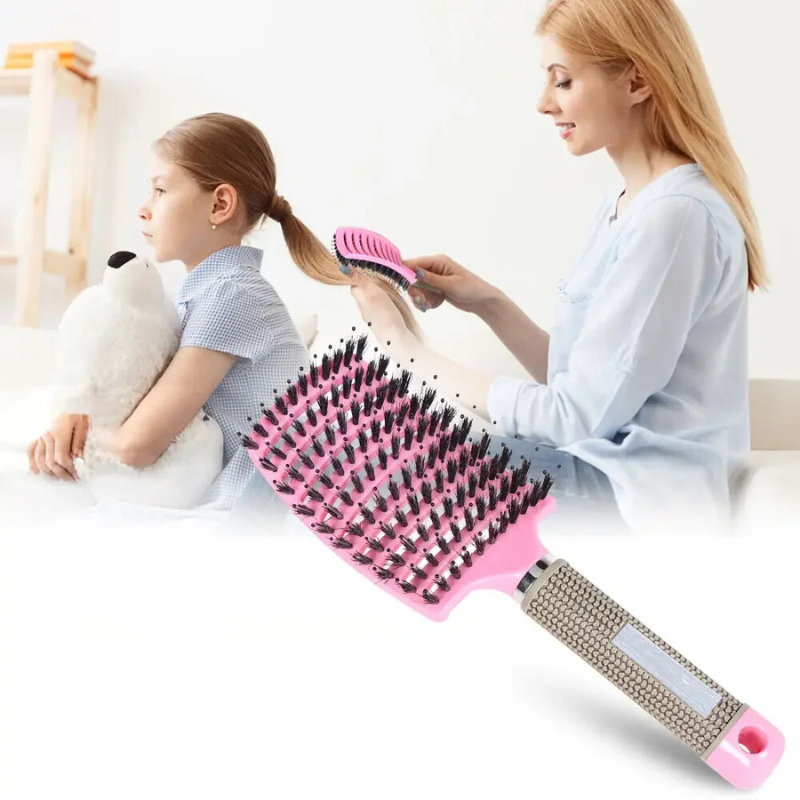 Gentle Detangle Hair Comb - Soft Bristle Brush