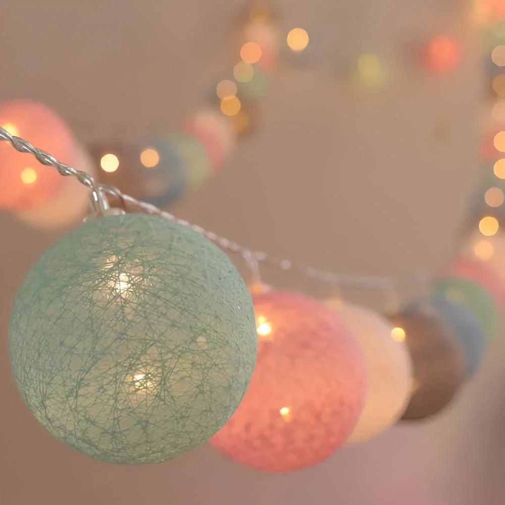 Fluffy White Cotton String Decor
