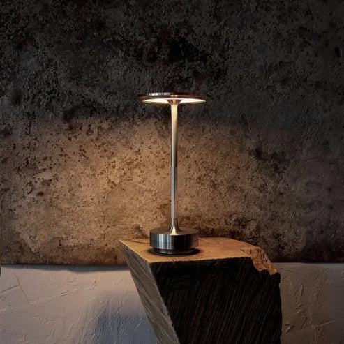 Stylish Gold Metal Desk Lamp with USB Recharge