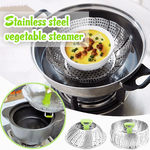 Compact Folding Metal Steamer Basket - Fesara