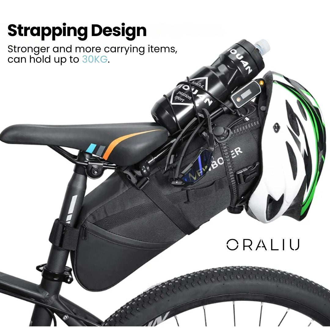 Waterproof Cycling Saddle Bag - 10L Lightweight Bike Pouch