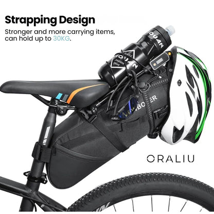 Waterproof Cycling Saddle Bag - 10L Lightweight Bike Pouch