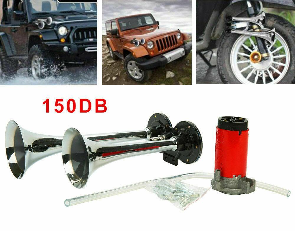 Loud 150DB Car Train Horn Kit with Air Compressor