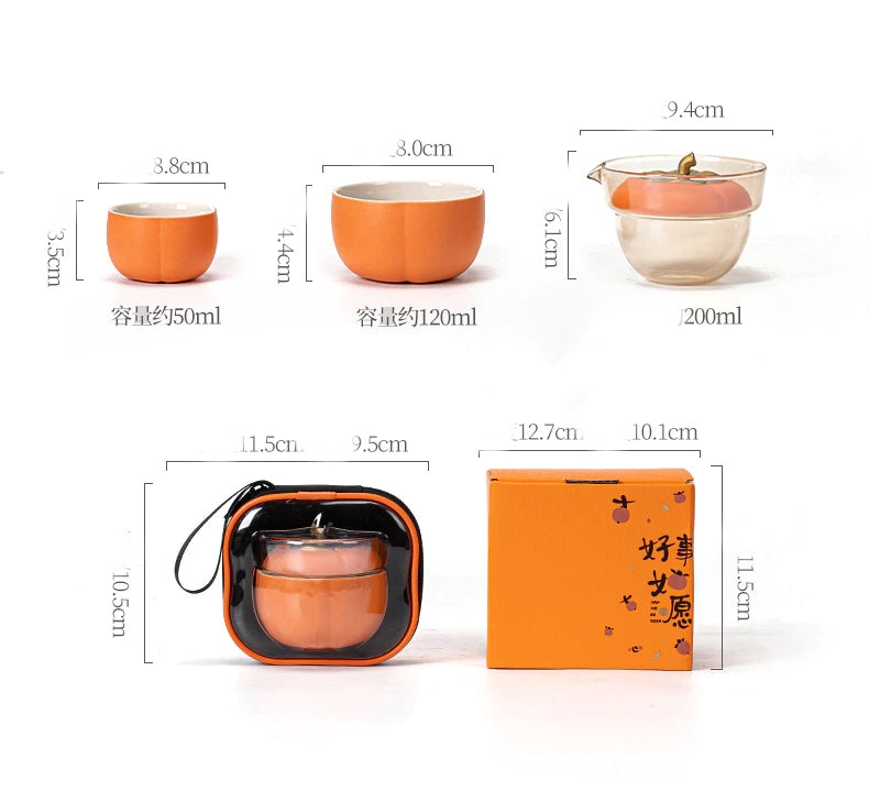 Small Ceramic Autumn Teapot Set