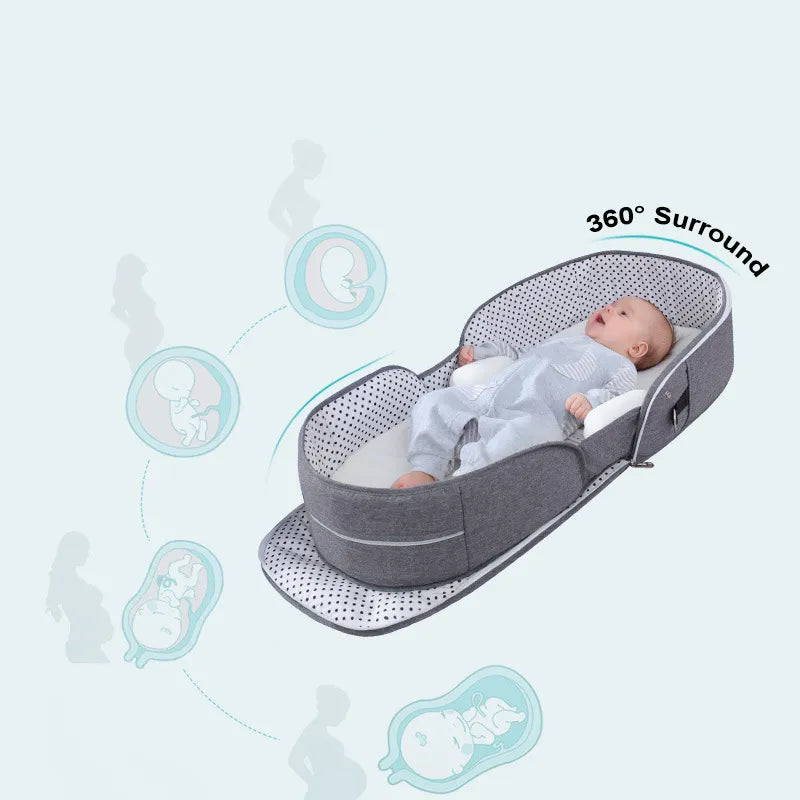 Portable Baby Travel Bed with Net and Carry Bag