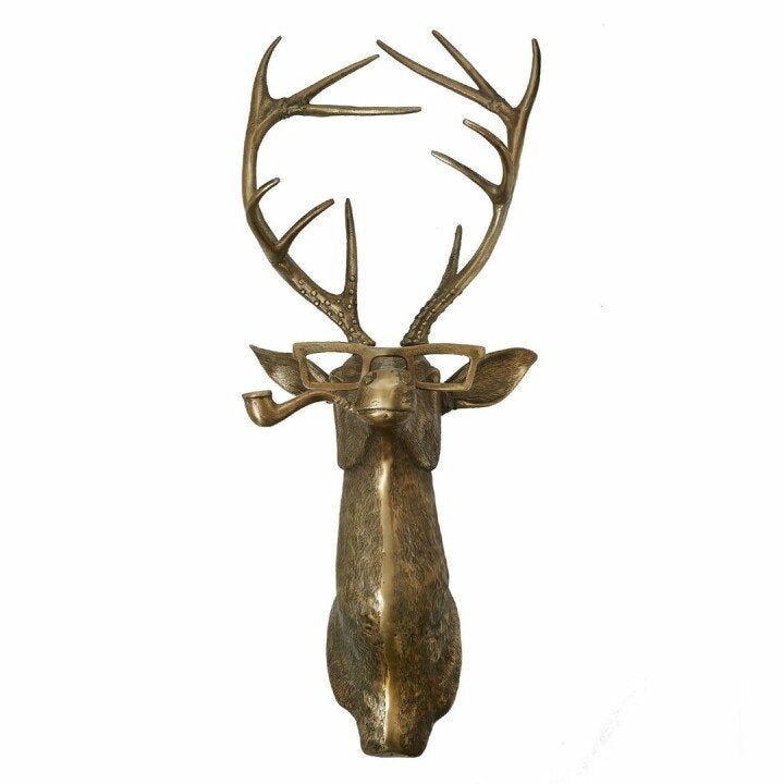 Rustic Wooden Deer Antler Wall Decor Sculpture