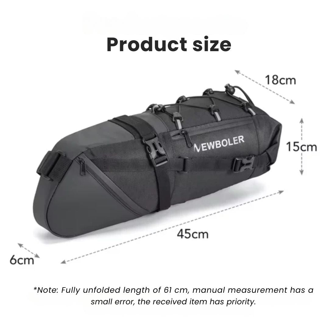 Waterproof Cycling Saddle Bag - 10L Lightweight Bike Pouch