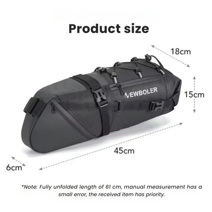 Waterproof Cycling Saddle Bag - 10L Lightweight Bike Pouch