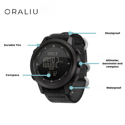 Waterproof Hiking Watch with Barometer and Compass