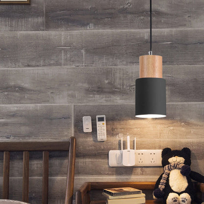 Rustic Wooden Round LED Pendant Light